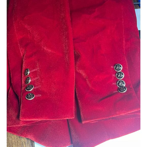 Coofandy Suit Jacket for Men Red Size Medium Velvet Tuxedo Blazer - Picture 6 of 6